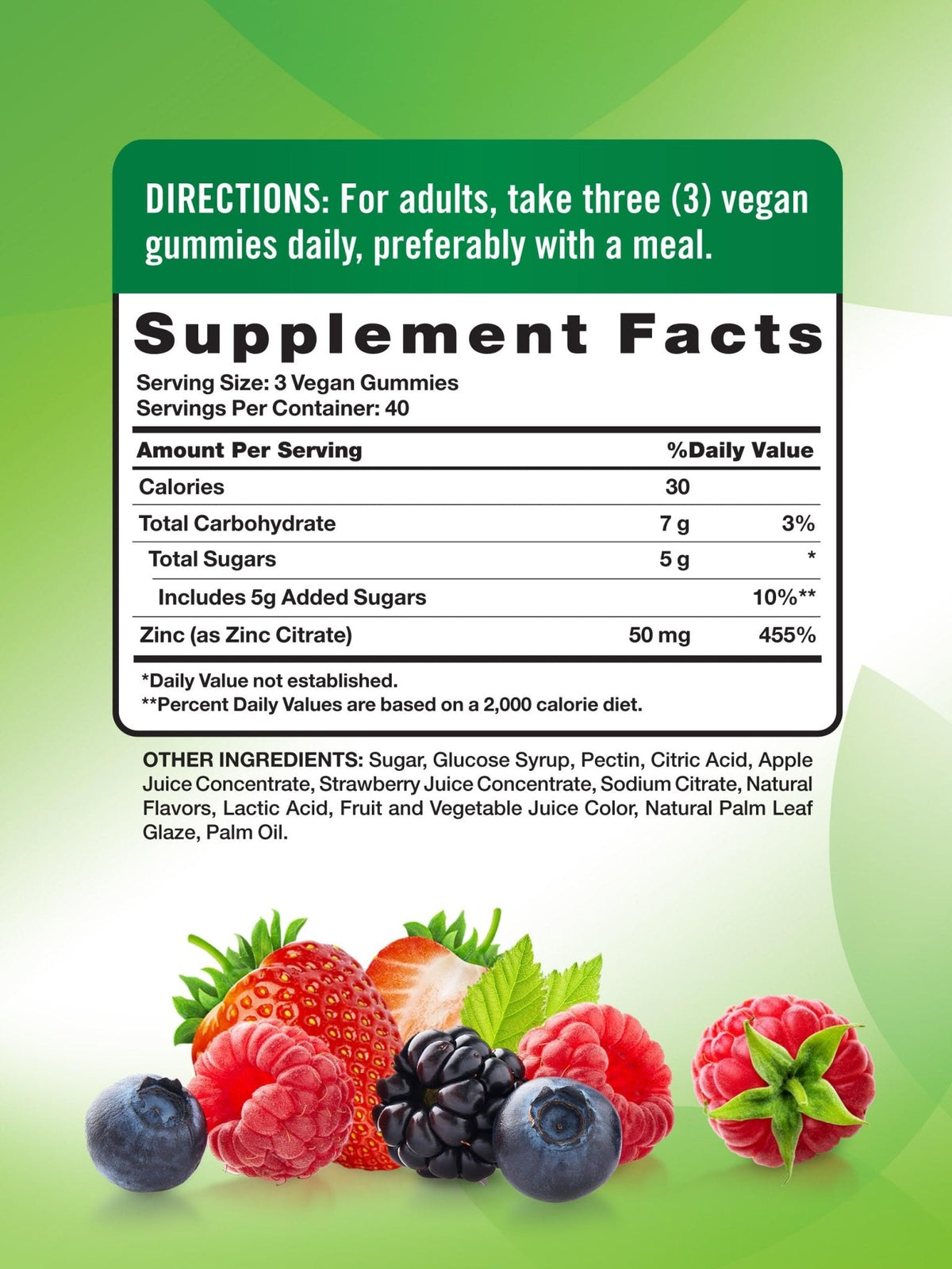 Nature's Truth Zinc Gummies for Adults | 50mg | 120 Count | Vegan, Non-GMO & Gluten Free Supplement | Mixed Berry Flavor - PrimeBioHealth - canada supplements