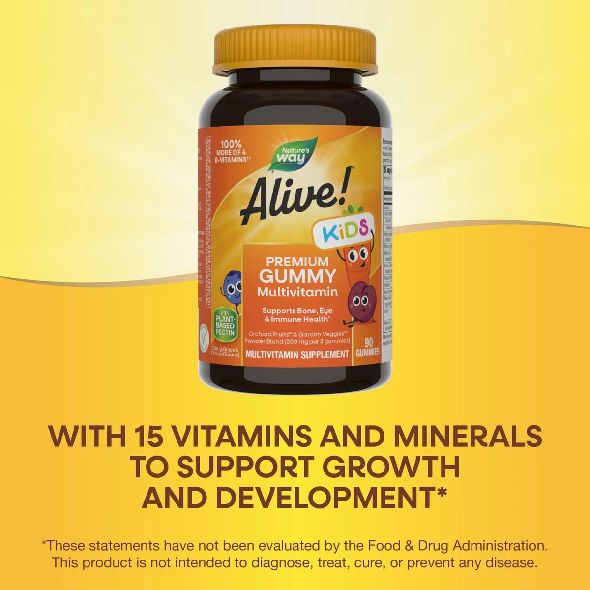 Nature's Way Alive! Children's Premium Gummy Multivitamin, Gluten Free, Made with Pectin, 90 Gummies - PrimeBioHealth - canada supplements