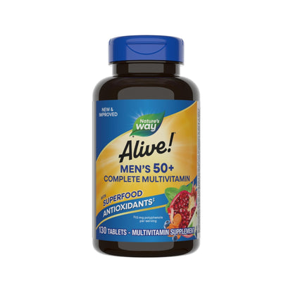 Nature’s Way Alive! Men’s 50+ Multivitamin Complete Tablets, Daily Multivitamin for Men Over 50, Supports Cellular Energy Metabolism - PrimeBioHealth - canada supplements