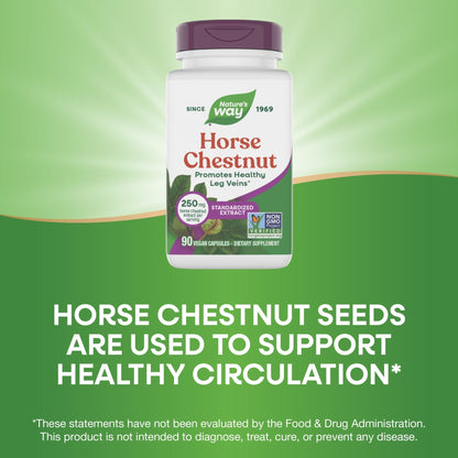 Nature's Way Horse Chestnut Extract, Premium Extract, Promotes Healthy Leg Veins*, 250 mg per Serving, Vegan - PrimeBioHealth - canada supplements