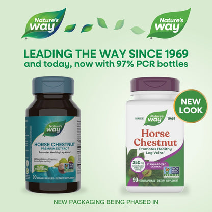 Nature's Way Horse Chestnut Extract, Premium Extract, Promotes Healthy Leg Veins*, 250 mg per Serving, Vegan - PrimeBioHealth - canada supplements