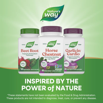 Nature's Way Horse Chestnut Extract, Premium Extract, Promotes Healthy Leg Veins*, 250 mg per Serving, Vegan - PrimeBioHealth - canada supplements
