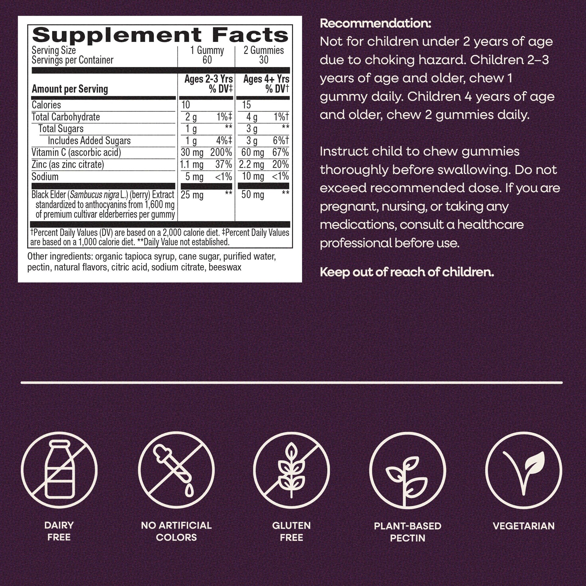Nature’s Way Sambucus Kids Elderberry Immune Gummies with Black Elderberry Extract, Daily Immune Support Gummy with Vitamin C and Zinc - PrimeBioHealth - canada supplements