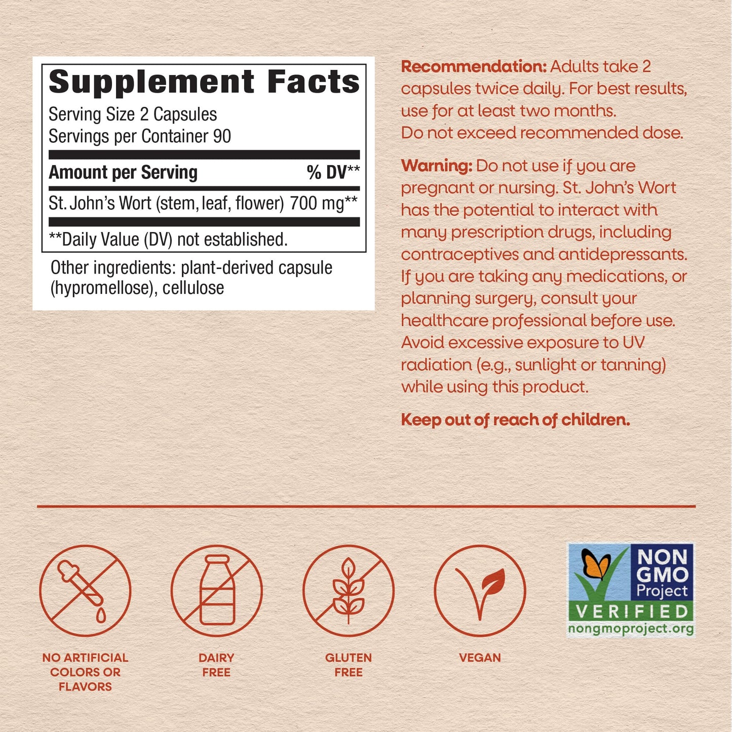 Nature’s Way St. John’s Wort Capsules, Herbal Supplement Promotes a Positive Outlook*, 700 mg per 2-capsule serving - PrimeBioHealth - canada supplements
