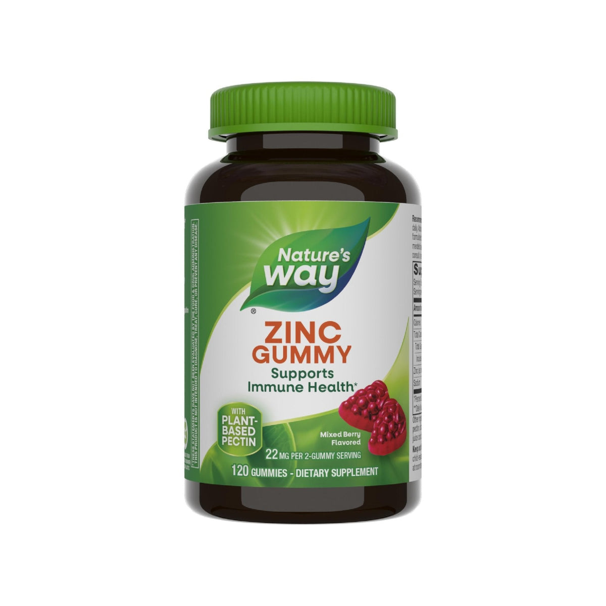 Nature's Way Zinc Gummies, Adult & Kids 9+ Immune Support Gummies*, 100% Daily Value per Serving, Mixed Berry Flavor, 120 Chews - PrimeBioHealth - canada supplements