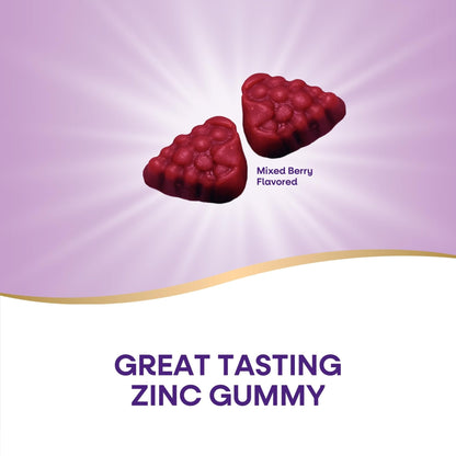 Nature's Way Zinc Gummies, Adult & Kids 9+ Immune Support Gummies*, 100% Daily Value per Serving, Mixed Berry Flavor, 120 Chews - PrimeBioHealth - canada supplements