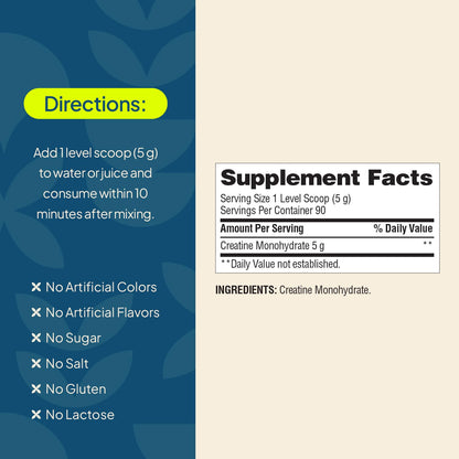 Nature's Wonder Micronized Creatine Monohydrate Powder 5g, Muscle Health, Muscle Energy Production, No Lactose, 5g of Micronized creatine Powder per Serving, 450G, 90 Servings - PrimeBioHealth - canada supplements
