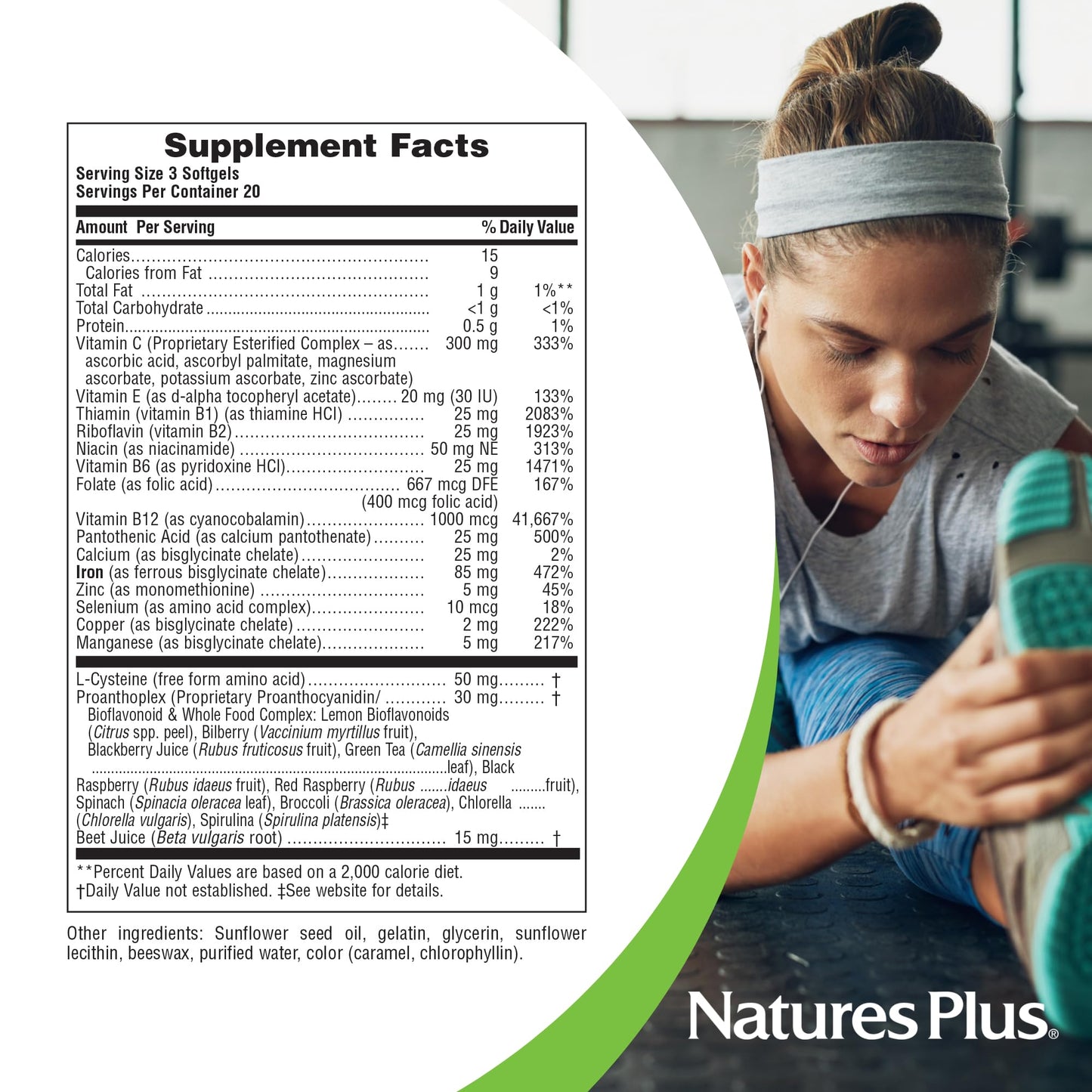 NaturesPlus Hema-Plex Iron - 60 Fast-Acting Softgels - 85 mg Iron + Vitamin C & Bioflavonoids for Healthy Red Blood Cells - PrimeBioHealth - canada supplements