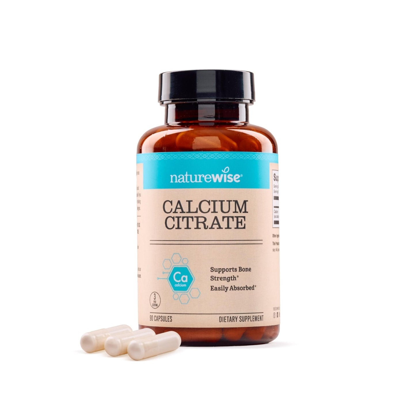 NatureWise Calcium Citrate 500mg Capsules - Supplement for Bone Health - Easy to Digest & Absorb - Vegan, Non-GMO - PrimeBioHealth - canada supplements
