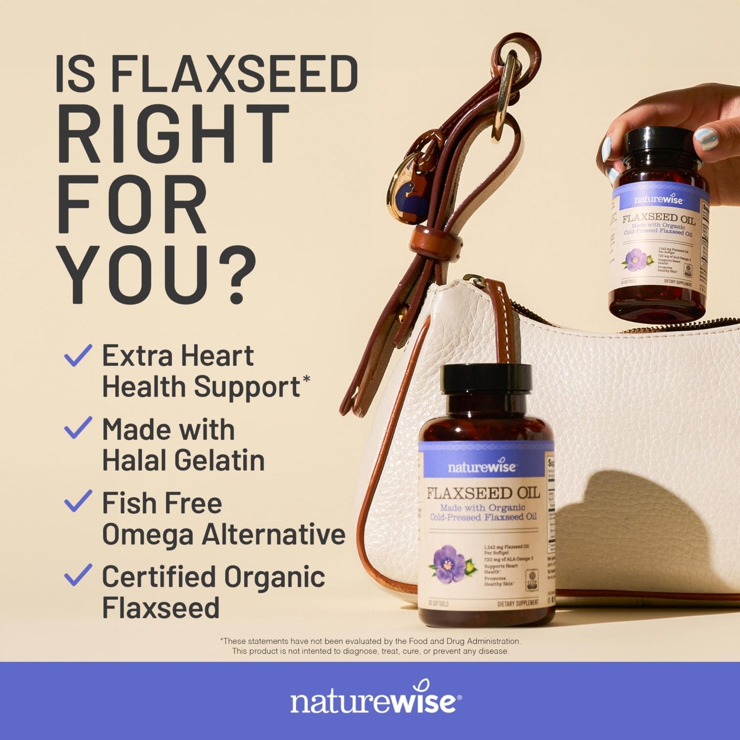 NatureWise Flaxseed Oil 1,242 mg, Fish Free Omega 3 6 9 with 720mg ALA, Dietary Supplement for Heart Health Support - Organic, Cold Pressed, - PrimeBioHealth - canada supplements