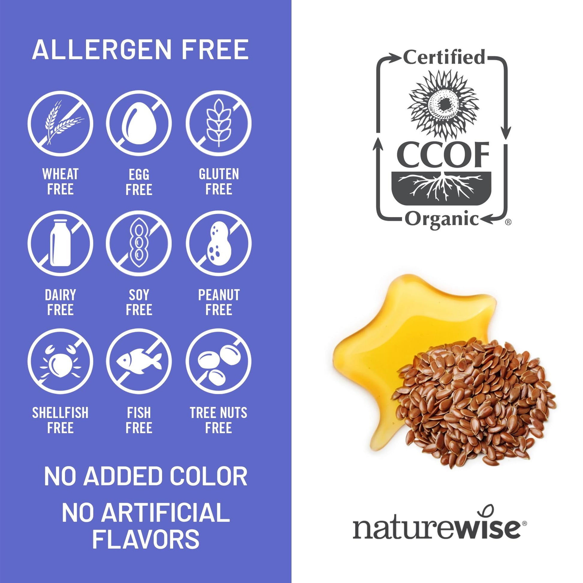 NatureWise Flaxseed Oil 1,242 mg, Fish Free Omega 3 6 9 with 720mg ALA, Dietary Supplement for Heart Health Support - Organic, Cold Pressed, - PrimeBioHealth - canada supplements