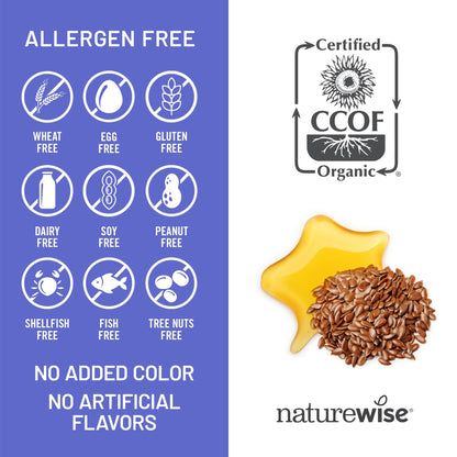 NatureWise Flaxseed Oil 1,242 mg, Fish Free Omega 3 6 9 with 720mg ALA, Dietary Supplement for Heart Health Support - Organic, Cold Pressed, - PrimeBioHealth - canada supplements