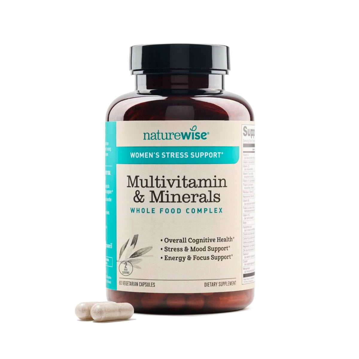 NatureWise Multivitamin for Women + Stress Support with Organic Whole Foods & Natural Minerals - B-Complex + Vitamin C + D3 K2 for Immunity, Hair, Skin & Nails - PrimeBioHealth - canada supplements