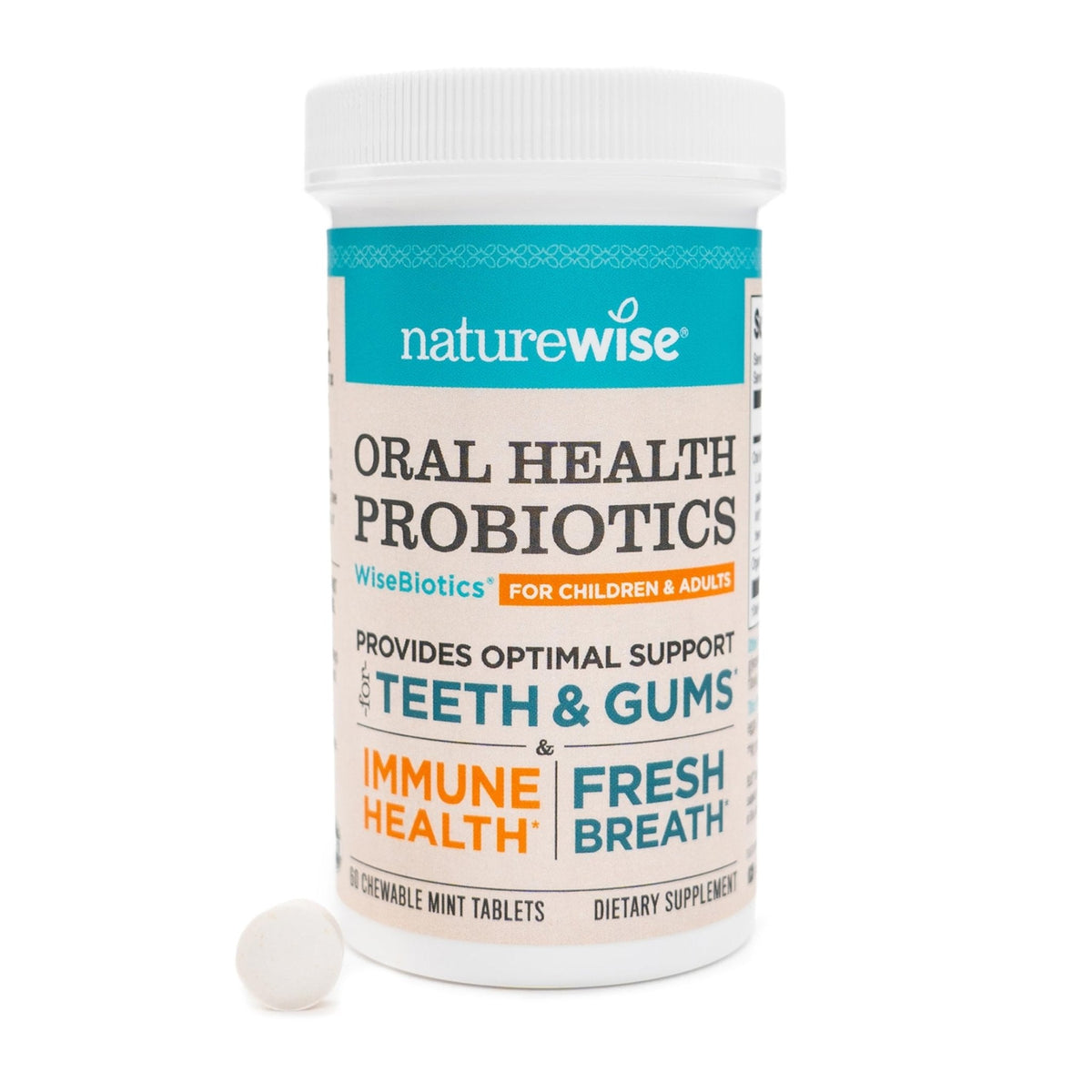 NatureWise Oral Probiotics for Mouth Bad Breath - Chewable Sugar-Free Mint - Lactobacillus reuteri Chewable - Oral Probiotics For Kids & Adults - PrimeBioHealth - canada supplements