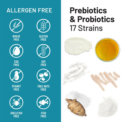 NatureWise Probiotics 60 Billion CFU - 17 Strains + Organic Prebiotics - Immune, Digestive & Gut Health Support for Women & Men - Vegetarian, Gluten-Free, - PrimeBioHealth - canada supplements
