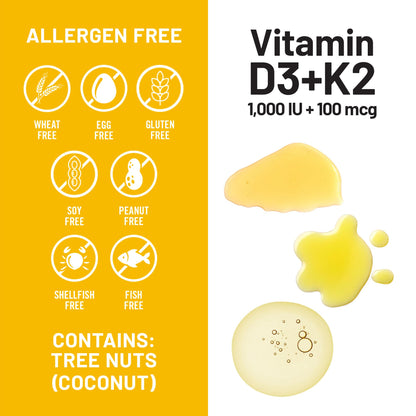 NatureWise Vitamin D3 1000IU + K2 (MK7) 100mcg with Organic Extra Virgin Coconut Oil - Supports Calcium Absorption, Bone & Immune Health - Non-GMO - PrimeBioHealth - canada supplements
