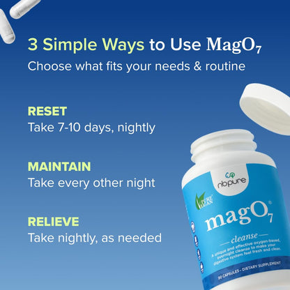 nbpure MagO7 - Natural Colon Cleanse & Detox - Occasional Constipation Relief, Stool Softener, & Bloating Support for Men & Women - PrimeBioHealth - canada supplements