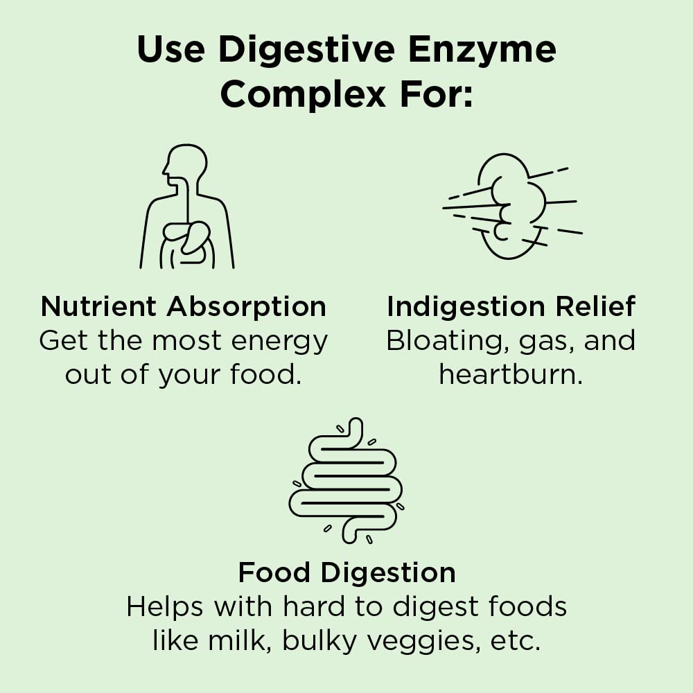 nbpure Vegan Digestive Enzyme Complex – Daily Bloating, Gas, & Food Digestive Support for Women & Men – 12 Enzymes & 3 Herbs – Lactase, Protease, Lipase - PrimeBioHealth - canada supplements