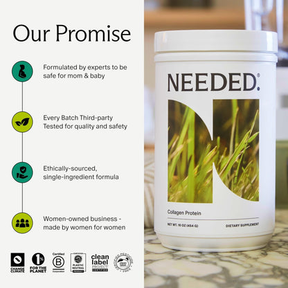 Needed. Hydrolyzed Collagen Protein Powder | Expert-Backed & Clean Sourced | Supports Skin, Hair, Joints | Grass-fed, Pasture-Raised, Hormone-Free | 1lb - PrimeBioHealth - canada supplements
