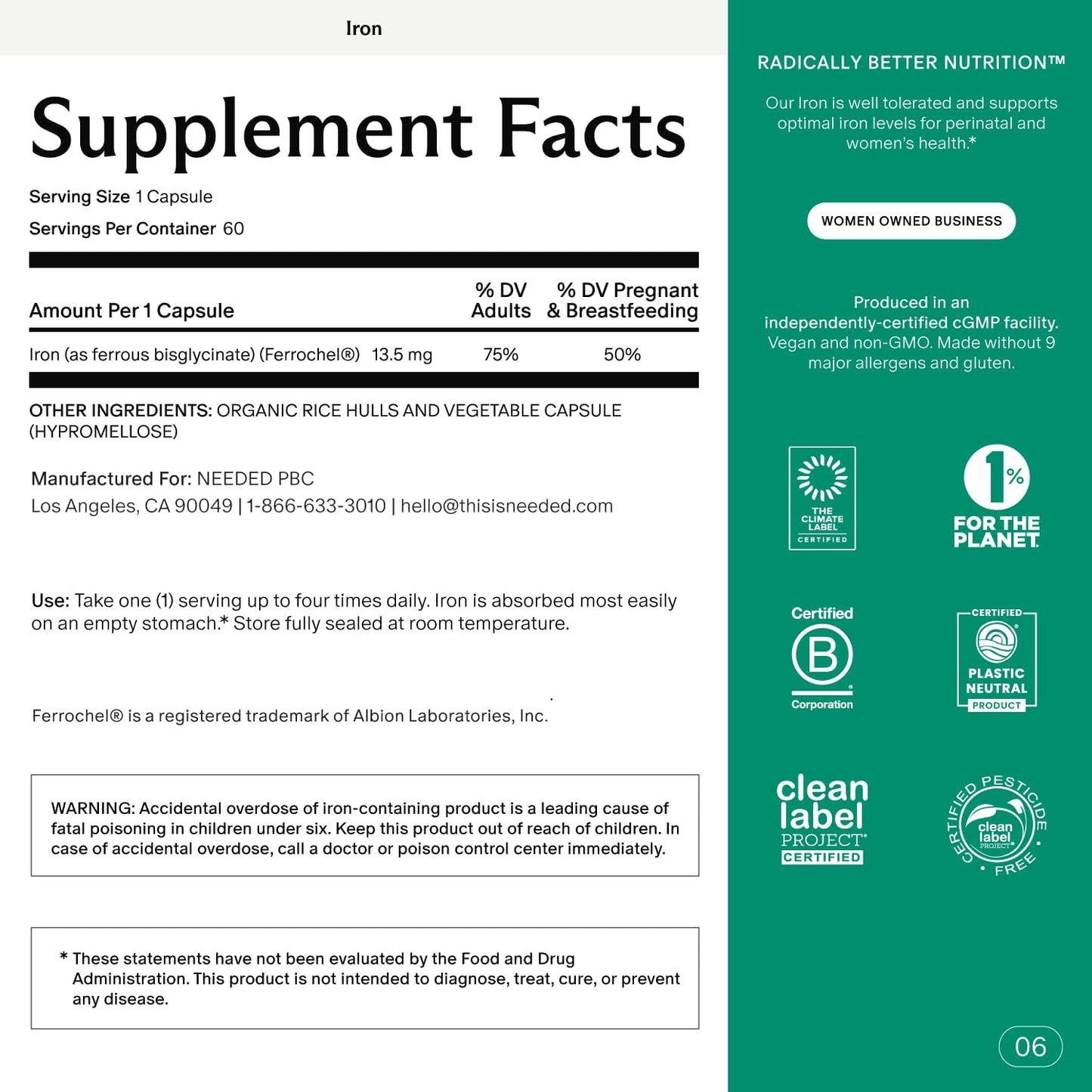 Needed. Prenatal Iron Supplement - Pregnancy, Breastfeeding, Postpartum - Aids Energy, Birth Weight & Baby's Neural Development - PrimeBioHealth - canada supplements