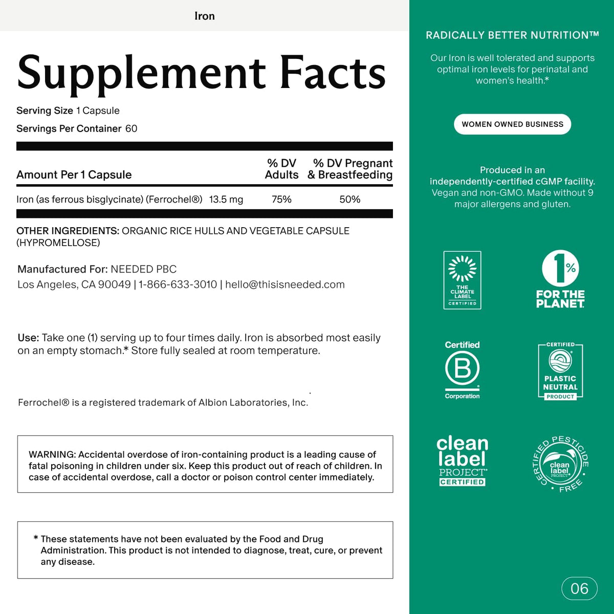 Needed. Prenatal Iron Supplement - Pregnancy, Breastfeeding, Postpartum - Aids Energy, Birth Weight & Baby's Neural Development - PrimeBioHealth - canada supplements