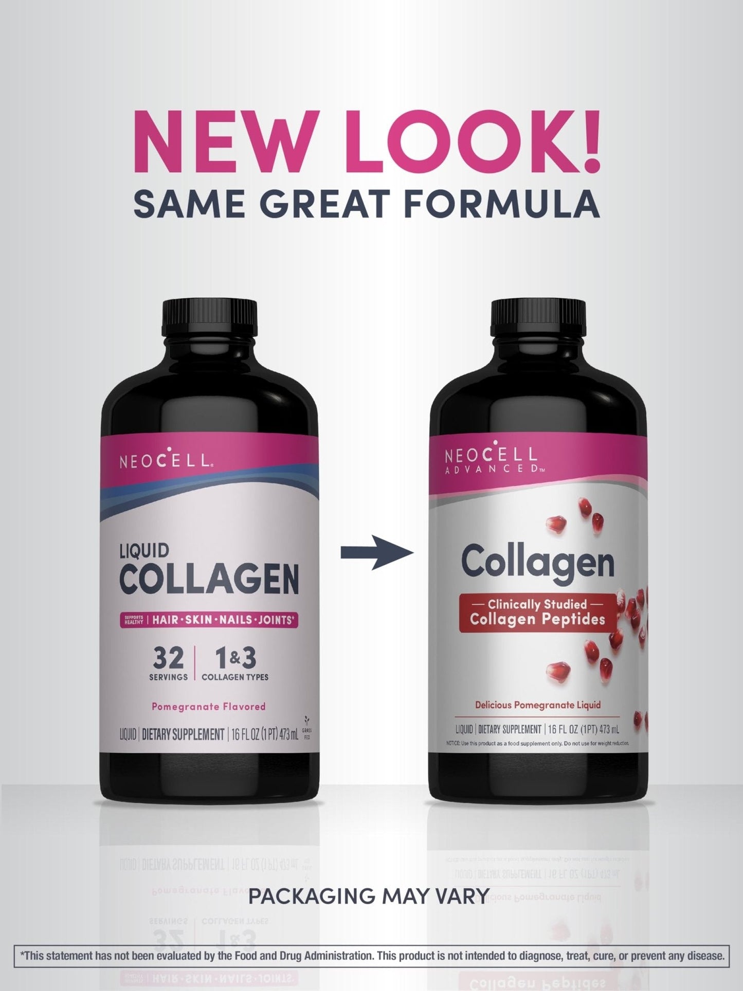 NeoCell Advanced Liquid Collagen | 4000 mg | Pomegranate and Fruit Juice Concentrates | for Women and Men | 16 fl oz - PrimeBioHealth - canada supplements