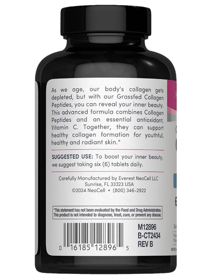 NeoCell Collagen Peptides | 250 Tablets | with Vitamin C | Grassfed Supplement | Hair, Skin, & Nails | for Women and Men - PrimeBioHealth - canada supplements