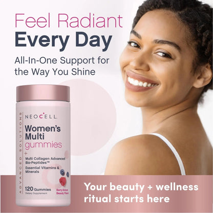 NeoCell Women's Multi Gummy with Collagen | 120 Gummies | Essential Vitamins & Minerals | Berry Flavor Supplement - PrimeBioHealth - canada supplements