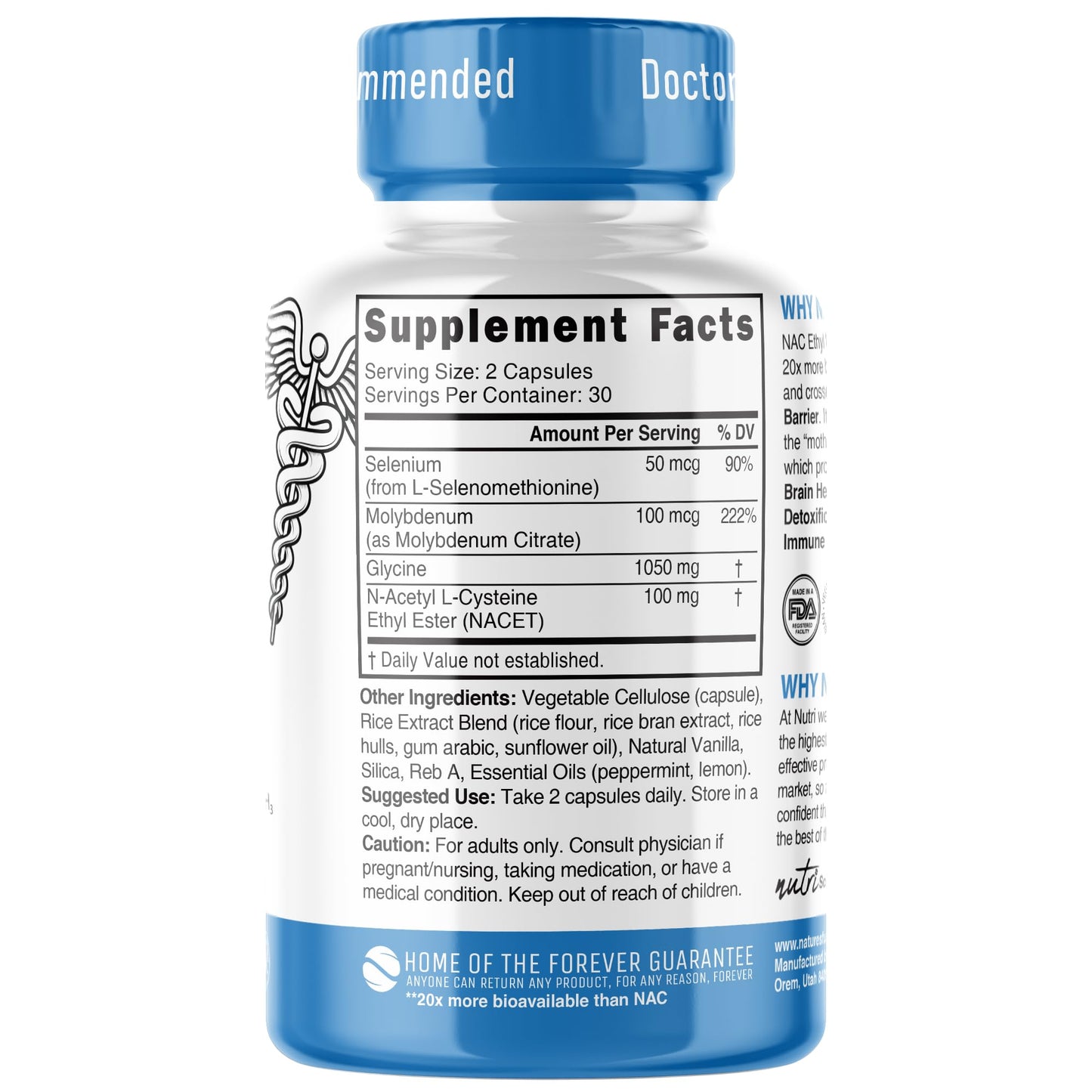 Neuro NAC Supplement N-Acetyl Cysteine Ethyl Ester - 20x More Bioavailable Than NAC 600 mg - Boost Glutathione 10x More Than Liposomal Glutathione - PrimeBioHealth - canada supplements