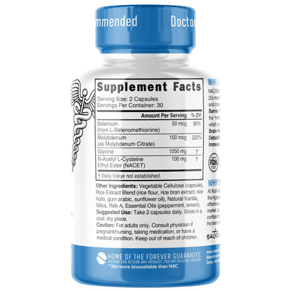 Neuro NAC Supplement N-Acetyl Cysteine Ethyl Ester - 20x More Bioavailable Than NAC 600 mg - Boost Glutathione 10x More Than Liposomal Glutathione - PrimeBioHealth - canada supplements