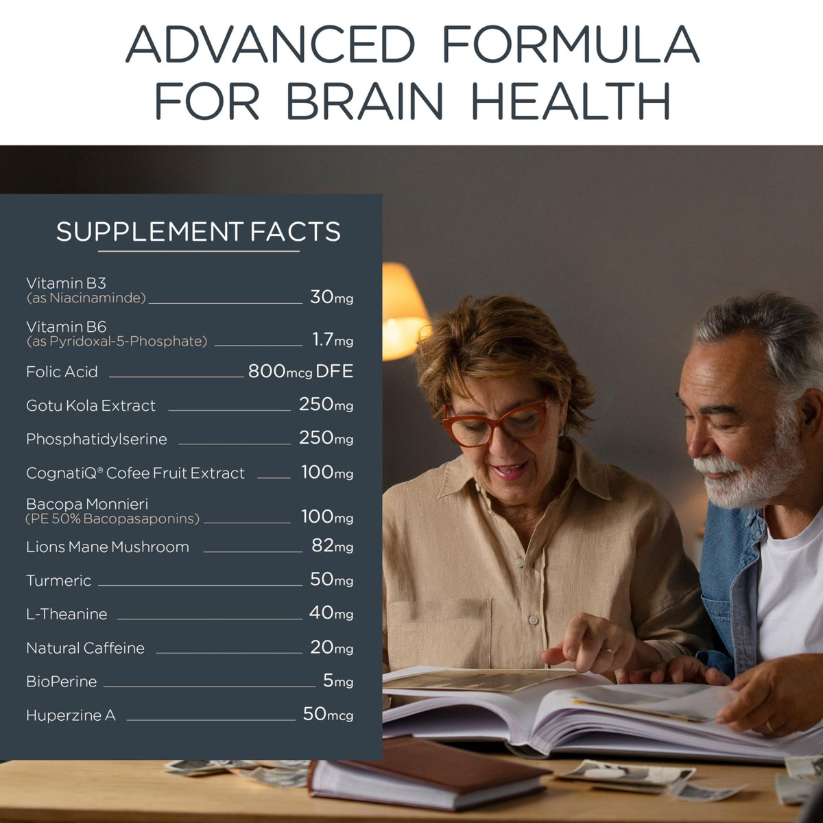 NEUROACT Brain Health Memory, Focus, Concentration, Mental Clarity with CognatiQ, Vitamin B3 & B6 | Manage Stress & Elevate Mood | Holistic Brain Health Formula, Sustained Energy & Well Being - PrimeBioHealth - canada supplements