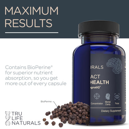 NEUROACT Brain Health Memory, Focus, Concentration, Mental Clarity with CognatiQ, Vitamin B3 & B6 | Manage Stress & Elevate Mood | Holistic Brain Health Formula, Sustained Energy & Well Being - PrimeBioHealth - canada supplements