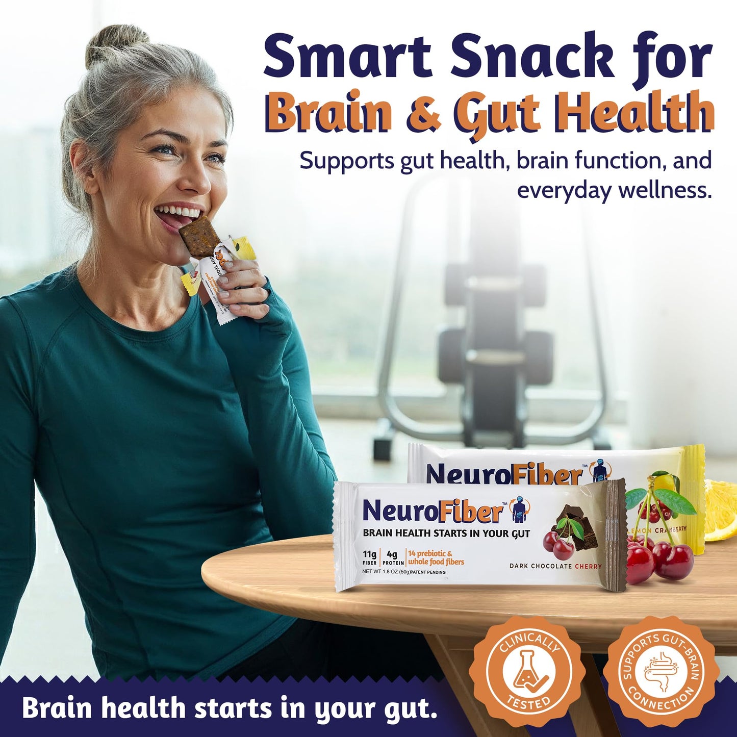 NeuroFiber Prebiotic High Fiber Bars – Gut Health, Bowel Regularity & Brain Function Support – Plant-Based, Gluten Free, Vega - PrimeBioHealth - canada supplements