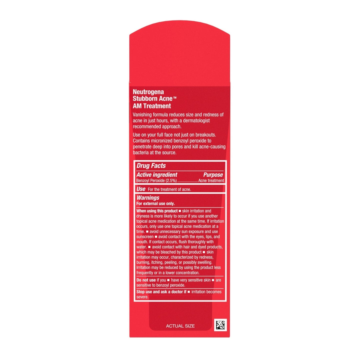 Neutrogena Stubborn Acne AM Face Treatment with 2.5% Micronized Benzoyl Peroxide Acne Medication, Oil-Free Daily Facial Treatment Reduces Size - PrimeBioHealth - canada supplements