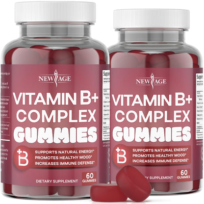 NEW AGE Vitamin B Complex Gummies with Vitamin B3, B6, & B12 – with Biotin, Folic Acid & Vitamin C – Gluten-Free, Vegan - PrimeBioHealth - canada supplements