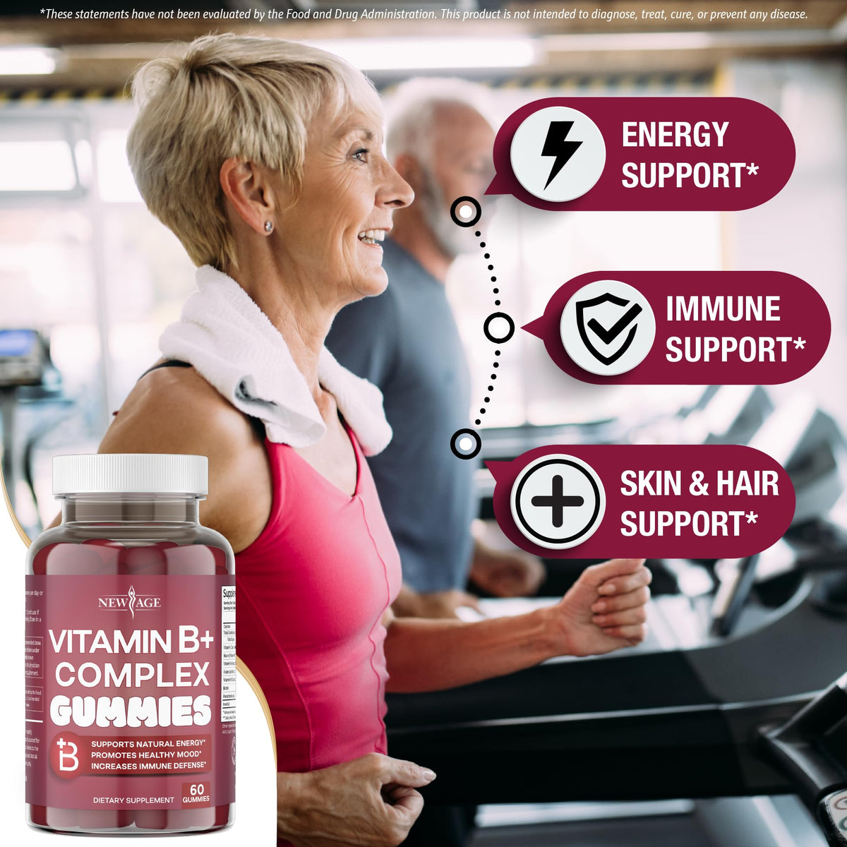 NEW AGE Vitamin B Complex Gummies with Vitamin B3, B6, & B12 – with Biotin, Folic Acid & Vitamin C – Gluten-Free, Vegan - PrimeBioHealth - canada supplements