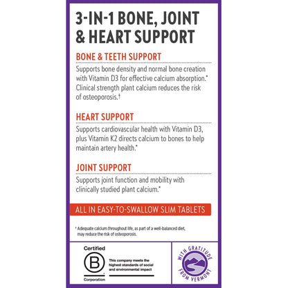 New Chapter Calcium Supplement - Bone Strength Plant-Based USDA Organic Calcium with Magnesium, Vitamin D3+K2, for Bone Health & Joint Mobility, Heart Support - PrimeBioHealth - canada supplements