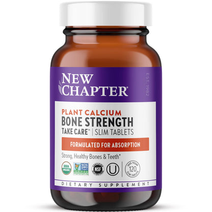 New Chapter Calcium Supplement - Bone Strength Plant-Based USDA Organic Calcium with Magnesium, Vitamin D3+K2, for Bone Health & Joint Mobility, Heart Support - PrimeBioHealth - canada supplements