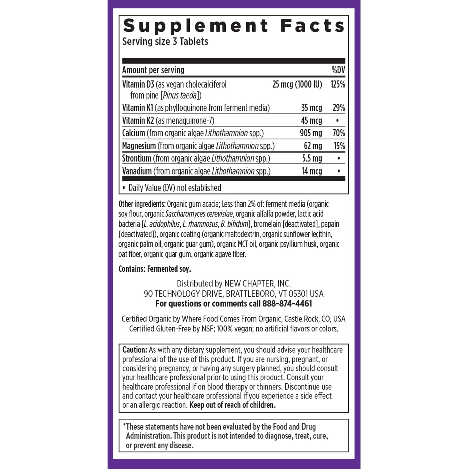 New Chapter Calcium Supplement - Bone Strength Plant-Based USDA Organic Calcium with Magnesium, Vitamin D3+K2, for Bone Health & Joint Mobility, Heart Support - PrimeBioHealth - canada supplements