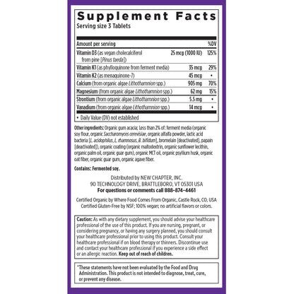 New Chapter Calcium Supplement - Bone Strength Plant-Based USDA Organic Calcium with Magnesium, Vitamin D3+K2, for Bone Health & Joint Mobility, Heart Support - PrimeBioHealth - canada supplements