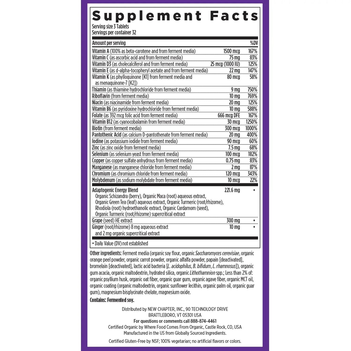 New Chapter Energy Supplement - Perfect Energy Multivitamin for Balanced Energy + Stress Support with B Vitamins + Vitamin D3 - PrimeBioHealth - canada supplements