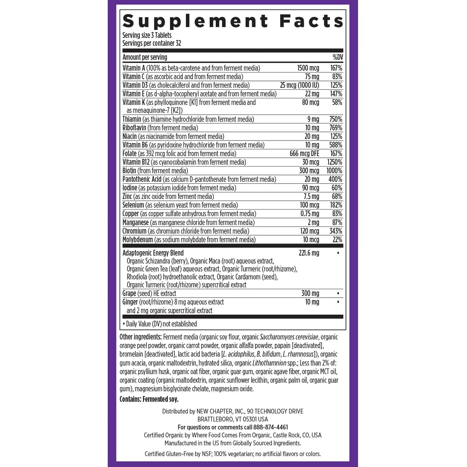 New Chapter Energy Supplement - Perfect Energy Multivitamin for Balanced Energy + Stress Support with B Vitamins + Vitamin D3 - PrimeBioHealth - canada supplements