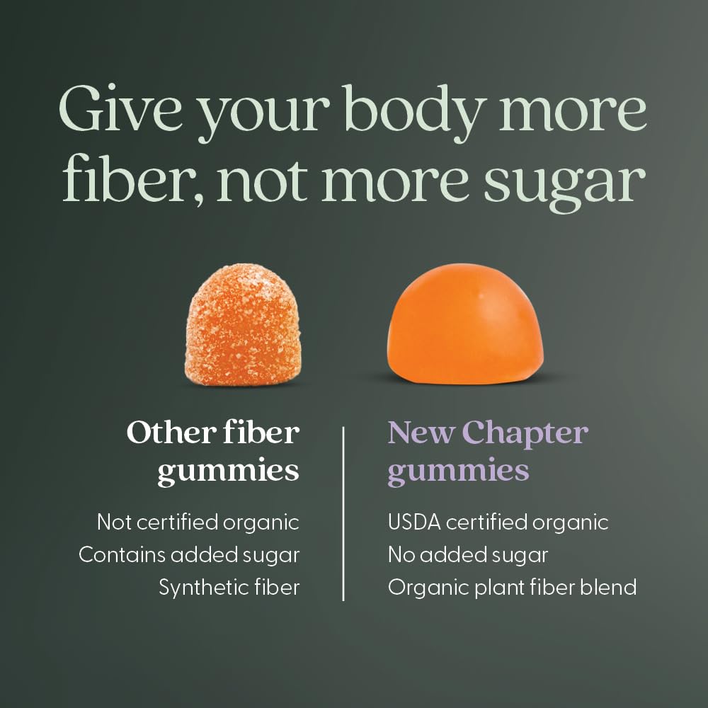 New Chapter Organic Fiber Gummies for Adults & Kids (Age 4+), Plant-Based Prebiotic Fiber for Digestive Health, Vegan, Non-GMO, USDA Organic - PrimeBioHealth - canada supplements