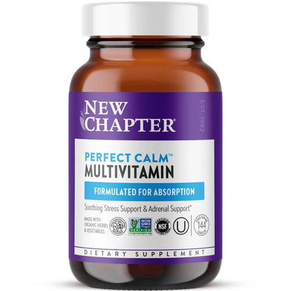 New Chapter Perfect Calm - Daily Multivitamin for Stress & Mood Support with B Vitamins + Holy Basil + Lemon Balm - PrimeBioHealth - canada supplements