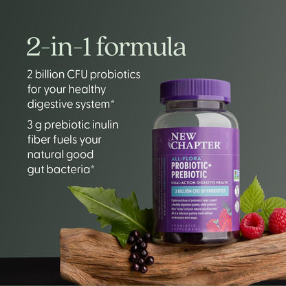 New Chapter Probiotic Gummies for Women and Men, All-Flora (1 Month Supply) – 55% Less Sugar+, Formulated for Holistic Gut Health Support with Probiotics + Prebiotic Fiber - PrimeBioHealth - canada supplements