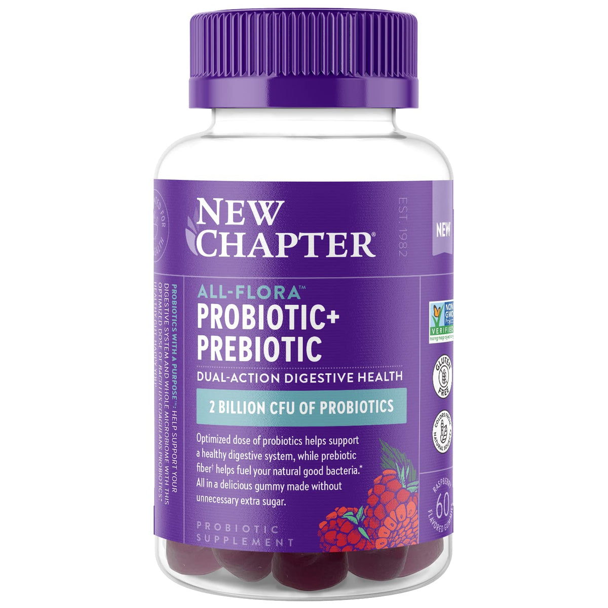 New Chapter Probiotic Gummies for Women and Men, All-Flora (1 Month Supply) – 55% Less Sugar+, Formulated for Holistic Gut Health Support with Probiotics + Prebiotic Fiber - PrimeBioHealth - canada supplements