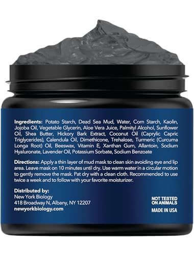 New York Biology Dead Sea Mud Mask for Face and Body | with Turmeric Oil | Spa Quality Pore Refiner for Oily Skin | Natural Skincare for Women & Men - PrimeBioHealth - canada supplements