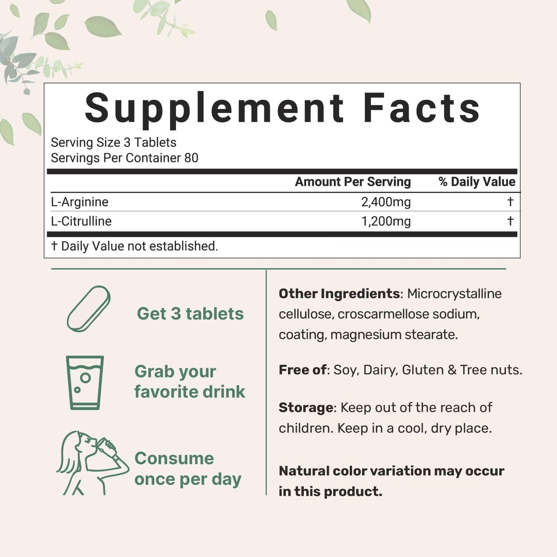 Nitric Oxide Supplements for Men & Women 3,600mg, 240 Bisected Tablets | 80 Servings | Max Strength Nitric Oxide Booster with L-Arginine & L-Citrulline - PrimeBioHealth - canada supplements