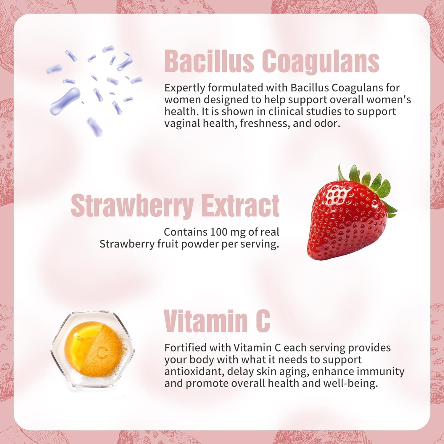 NIUSISE Feminine Balance Gummies, Premium Balance Supplement for Women PH Health, Immune Support, Energy Support, Vegan, Gluten-Free, Strawberry Flavor, - PrimeBioHealth - canada supplements