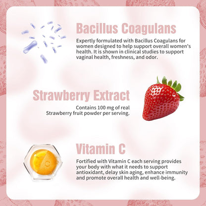 NIUSISE Feminine Balance Gummies, Premium Balance Supplement for Women PH Health, Immune Support, Energy Support, Vegan, Gluten-Free, Strawberry Flavor, - PrimeBioHealth - canada supplements